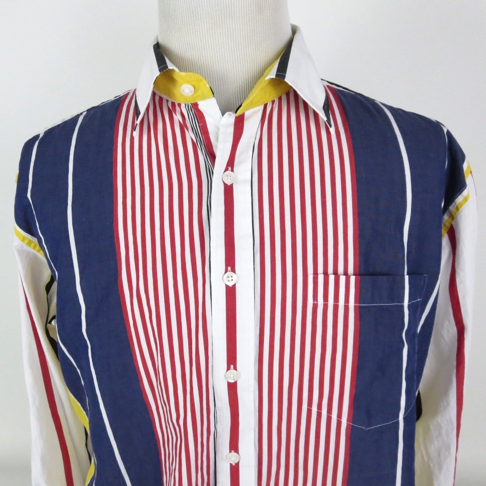XMI Platinum XL 90s Style Shirt Button Up Striped